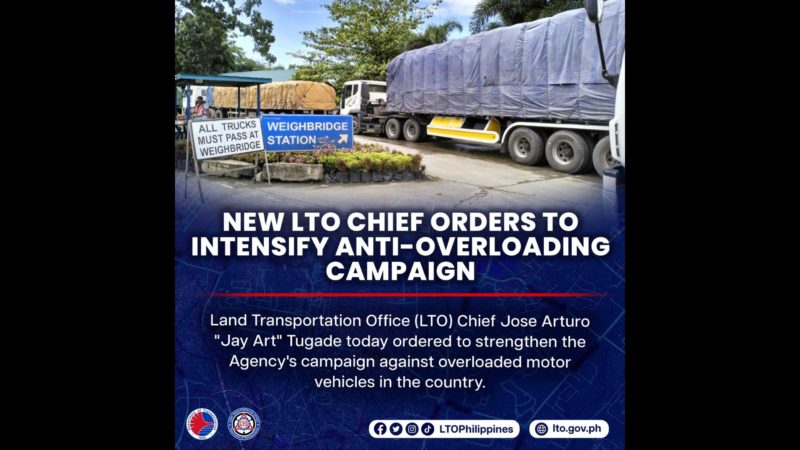 Pagpapaigting sa kampanya sa anti-overloading iniutos ng bagong LTO chief