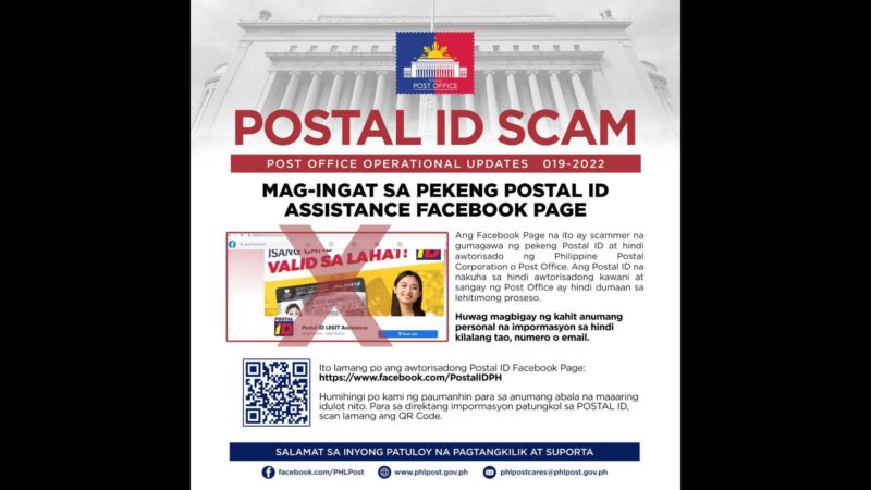 Publiko binalaan sa Postal ID scam