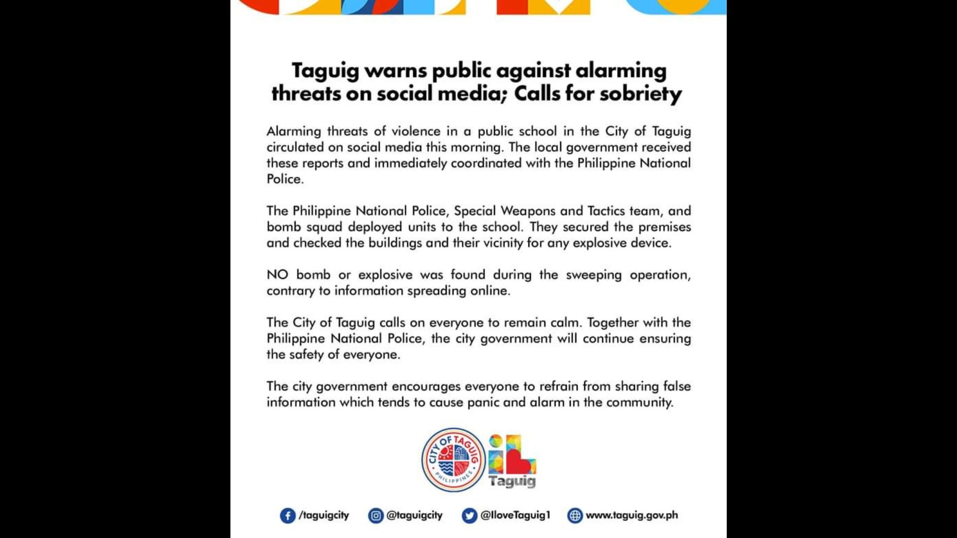 Publiko binalaan kontra nakakaalarmang mga pagbabanta gamit ang social media