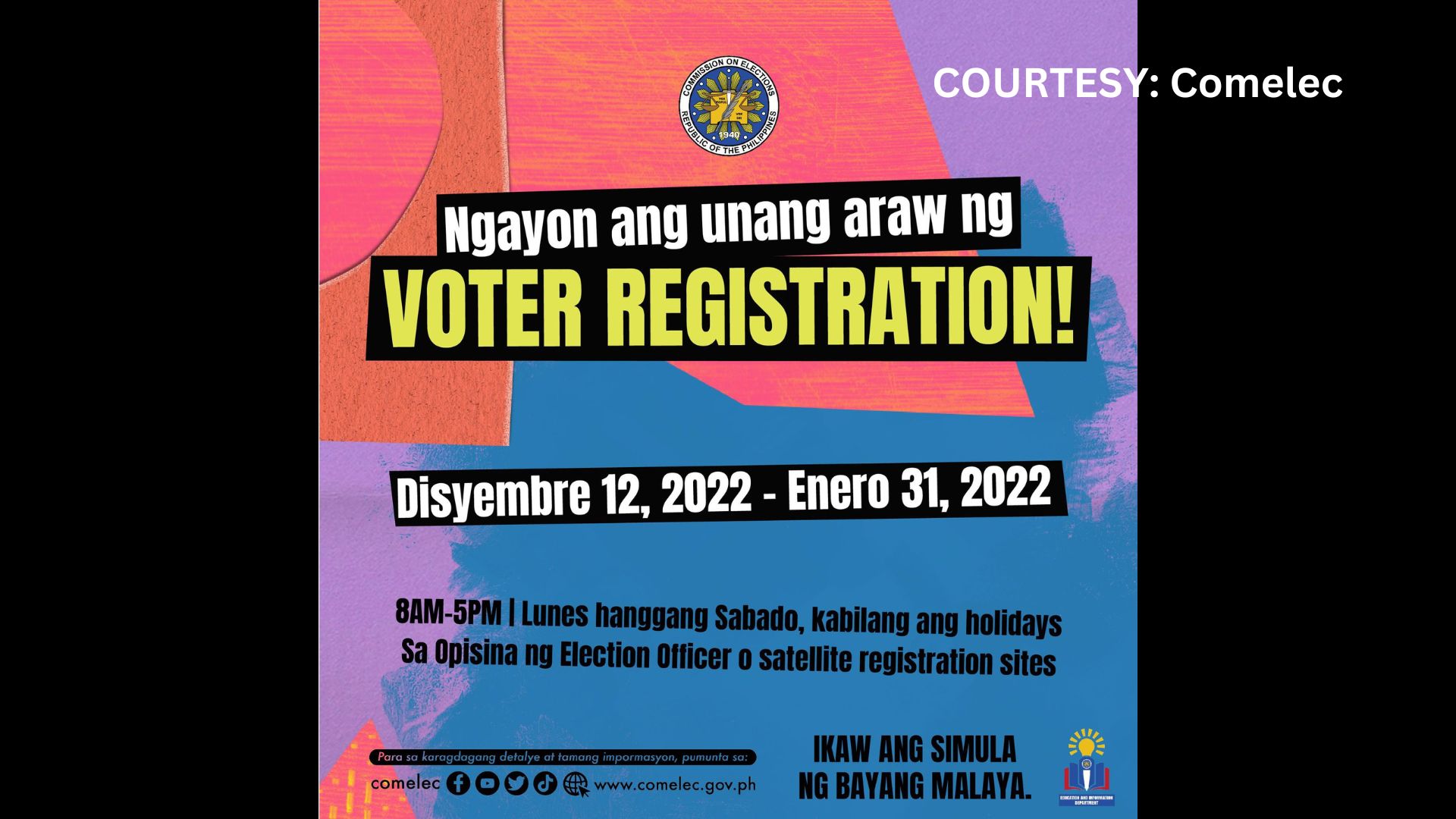 Voter registration simula na muli ngayong araw