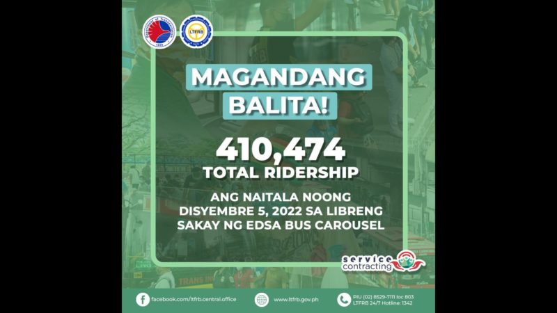 Pinakamaraming bilang ng pasahero sa EDSA Busway naitala noong Dec. 5