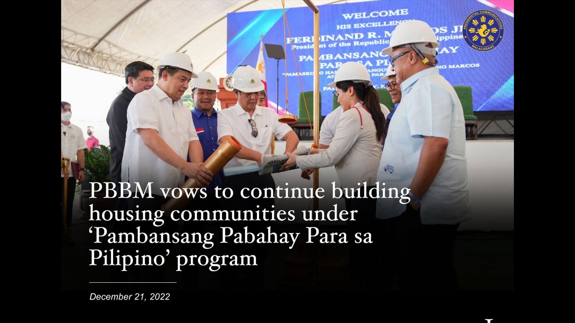 Groundbreaking ceremony ng housing project sa Nueva Ecija pinangunahan ni Pangulong Marcos