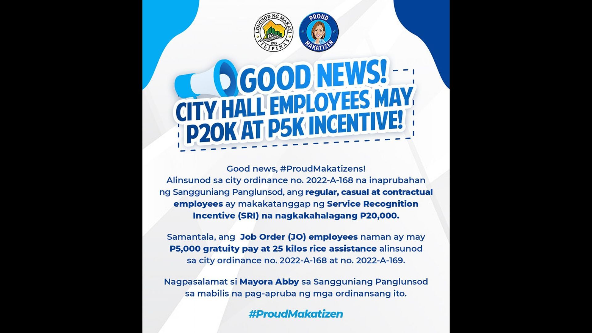 Mga empleyado ng Makati City Hall tatanggap ng P20K na SRI