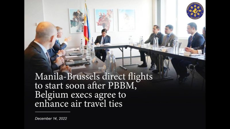 Direktang flights sa Manila at Brussels nalalapit na