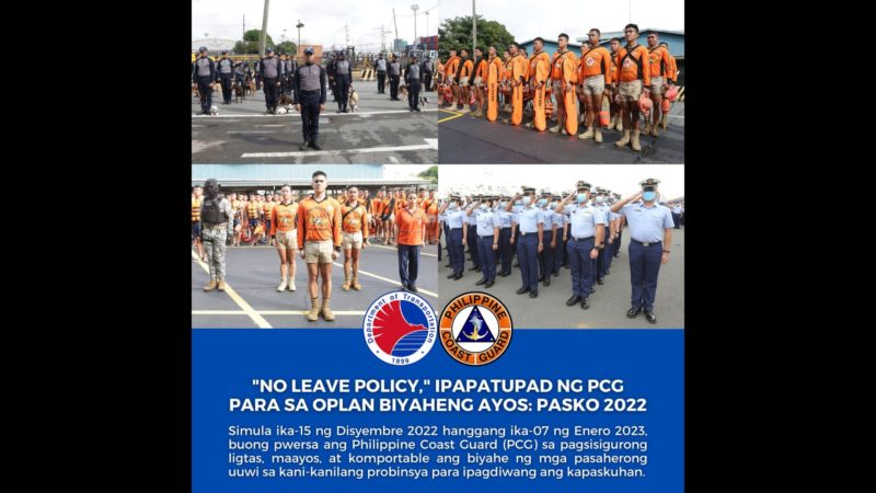 “No Leave Policy” ipatutupad ng PCG simula Dec. 15