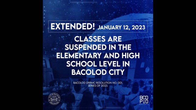 WALANGPASOK: Klase sa Bacolod City sinuspinde dahil sa sama ng panahon