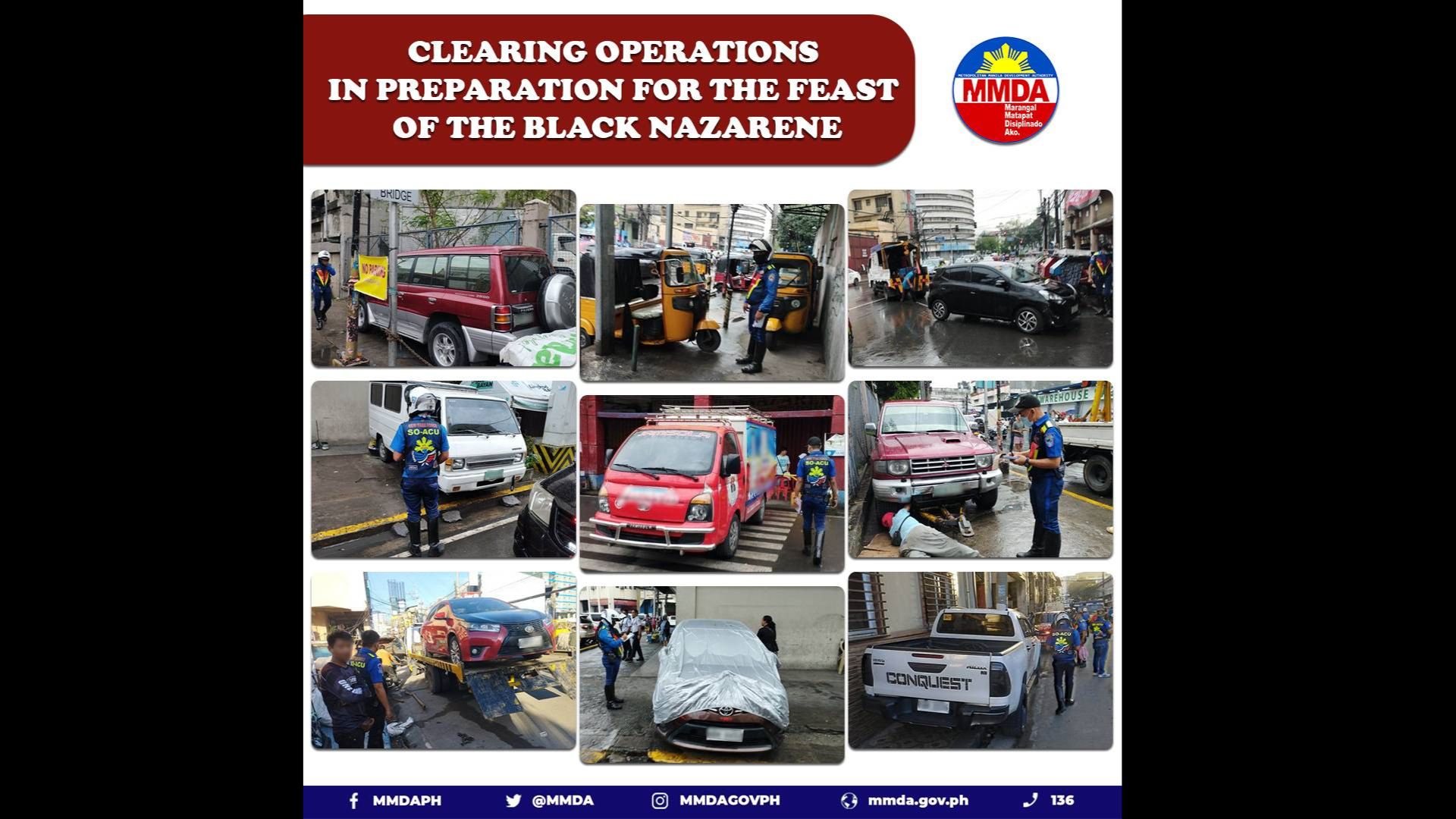 ‘Zero obstruction’ target ng MMDA sa daraanan ng Walk of Faith para sa Feast of Black Nazarene