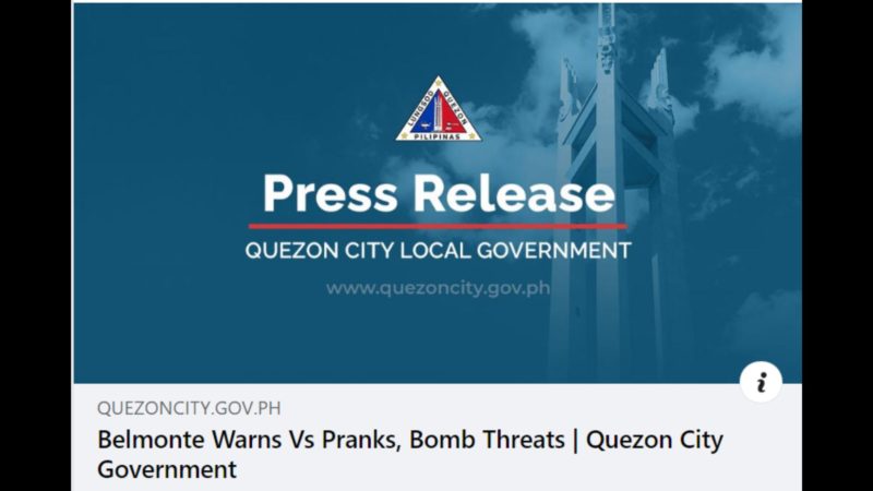 Nasa likod ng sunud-sunod na bomb threat sa mga paaralan sa QC hahanapin ng pulisya at LGU
