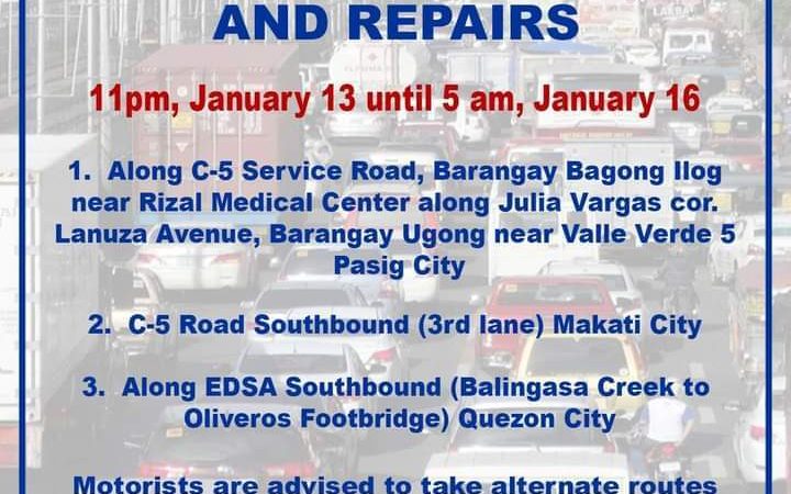 DPWH magsasagawa ng weekend road reblocking