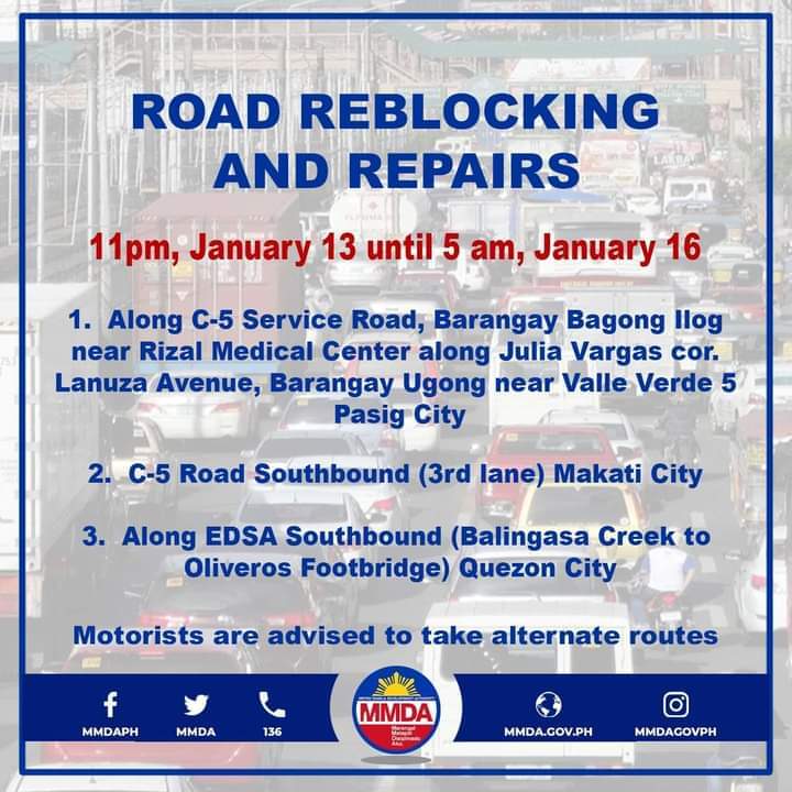 DPWH magsasagawa ng weekend road reblocking