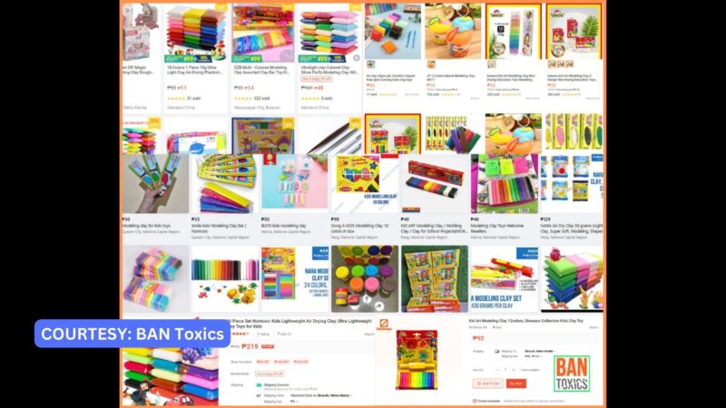 Mga hindi rehistrado at unnotified na modeling clay toys naglipana din sa online shopping sites – BAN Toxics