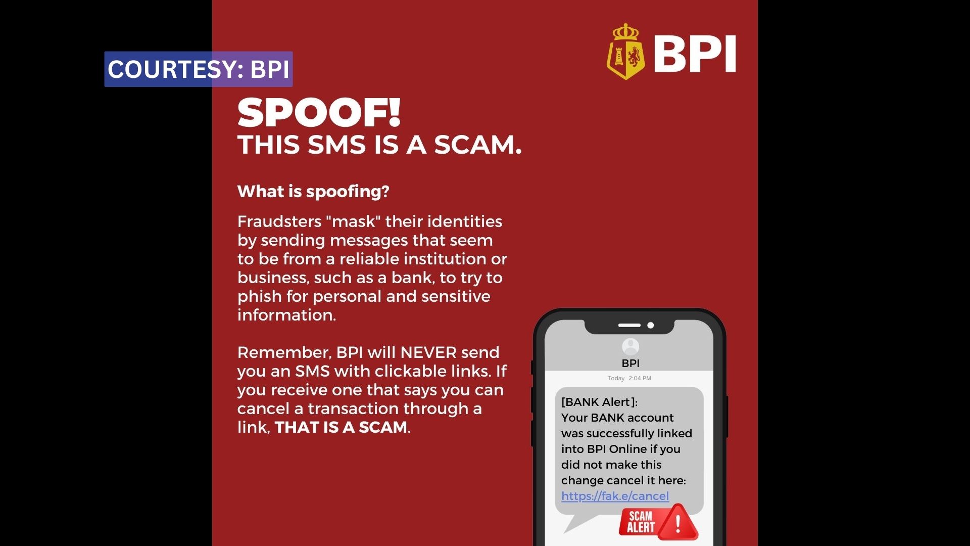 BPI nagbabala sa publiko laban sa “spoofing”