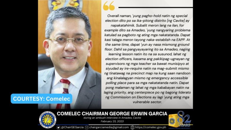 Special elections sa Cavite, naging payapa ayon sa Comelec