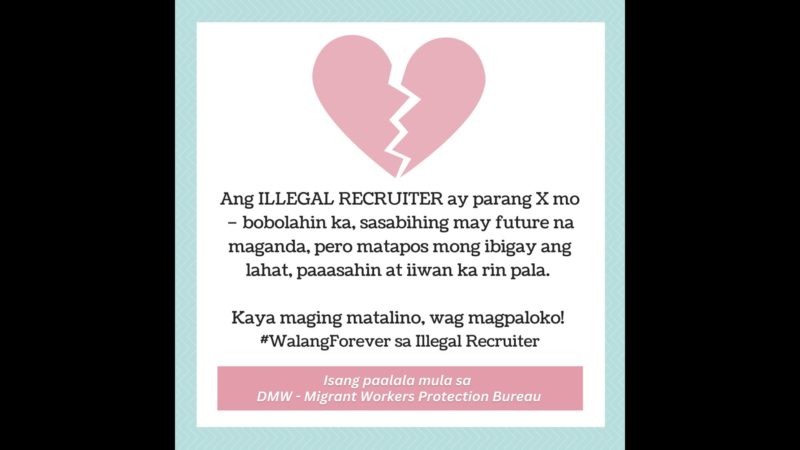 Payo ng DMW sa mga publiko: Huwag magpaligaw sa illegal recruiters