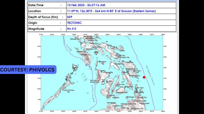 Eastern Samar niyanig ng magnitude 4 na lindol