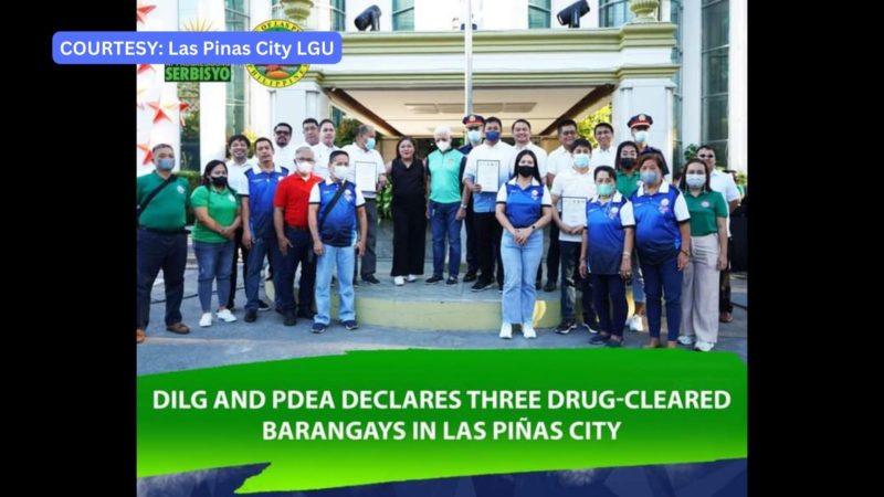 3 barangays sa Las Piñas idineklarang drug-cleared ng DILG at PDEA