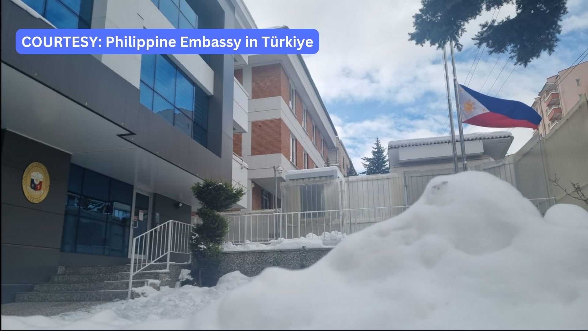 Watawat ng Pilipinas sa Philippine Embassy sa Turkey inilagay sa half-mast