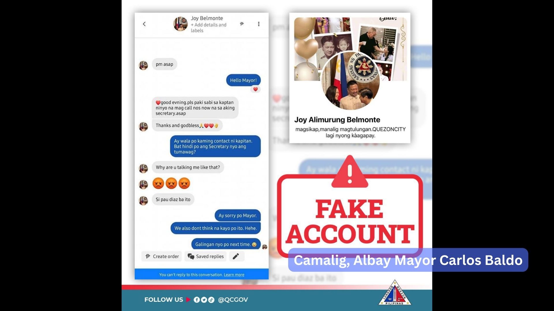 Publiko pinag-iingat sa poser account ni Mayor Belmonte sa FB