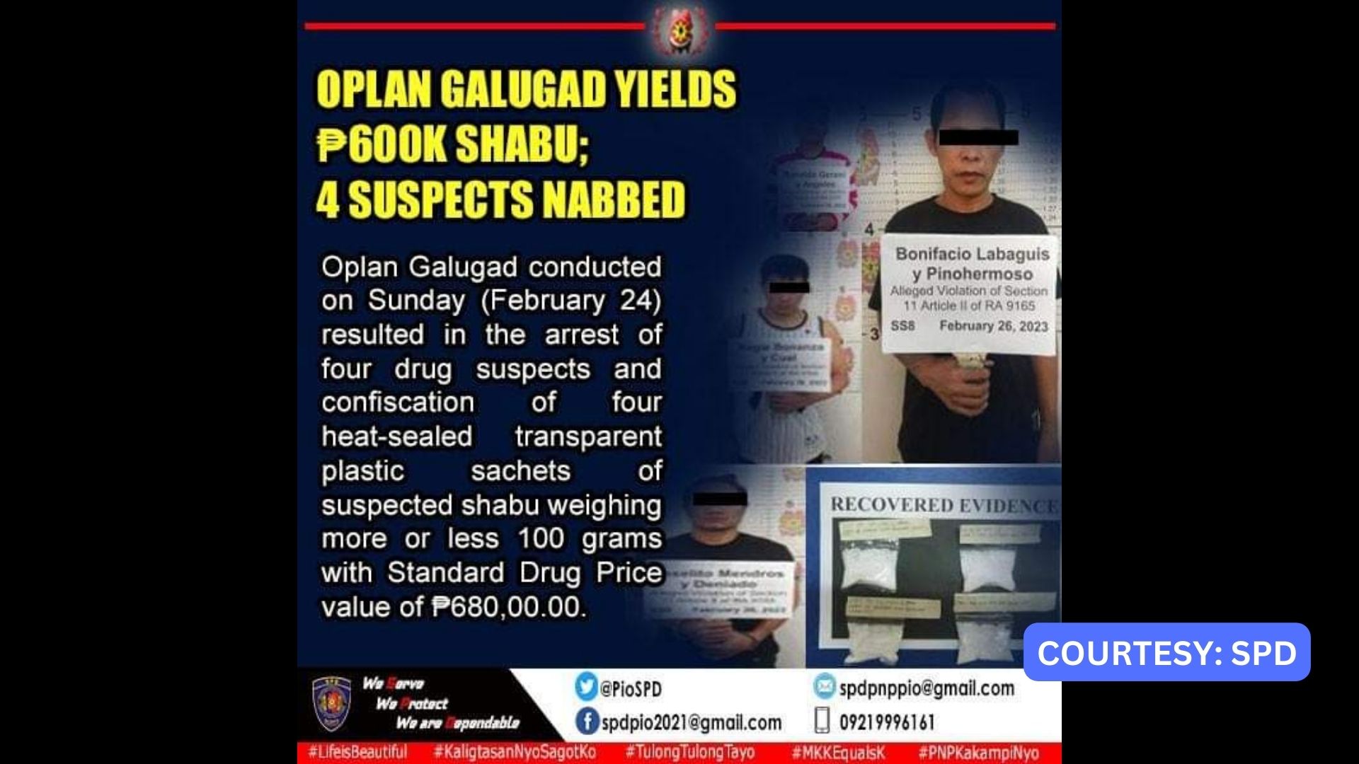 P680K na halaga ng ‘shabu’ nakumpiska sa Oplan Galugad sa Taguig City