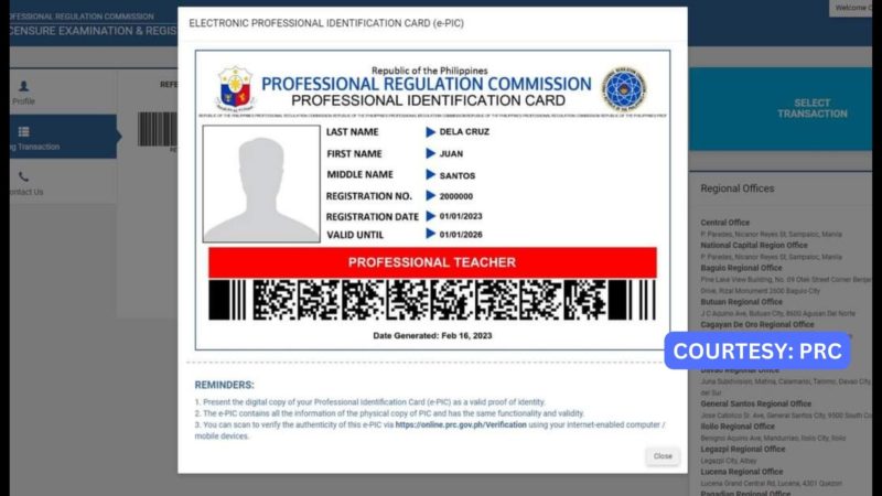 Paggamit ng electronic copy ng Professional Identification Card inaprubahan ng PRC