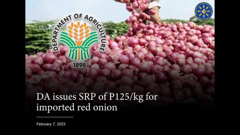 P125 per kilo na SRP sa imported na pulang sibuyas ipatutupad ng DA