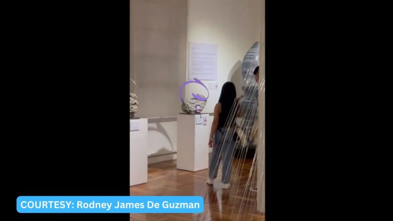 Art display sa National Museum ginawang stand ng camera ng guest