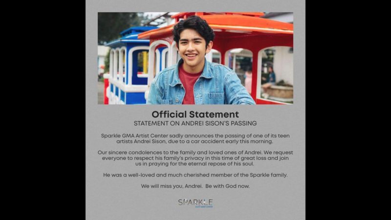 GMA teen artist Andrei Sison pumanaw matapos maaksidente