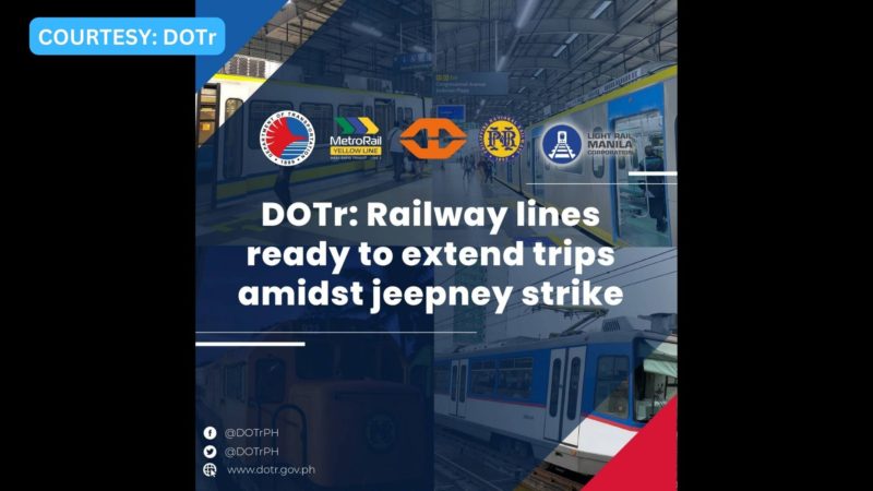 Railway lines handang palawigin ang operasyon para maserbisyuhan ang mga maaapektuhan ng tigil-pasada