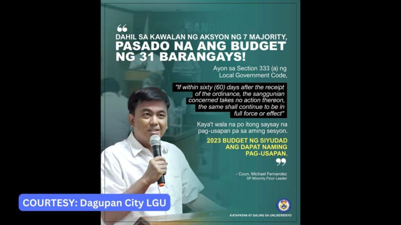 Annual budget ng 31 barangay sa Dagupan City, aprubado na