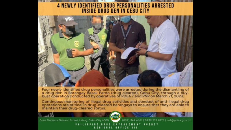 Drug den nabuwag sa Cebu City; 4 arestado