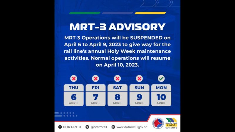 TINGNAN: Holy Week schedule ng MRT-3 at LRT-2