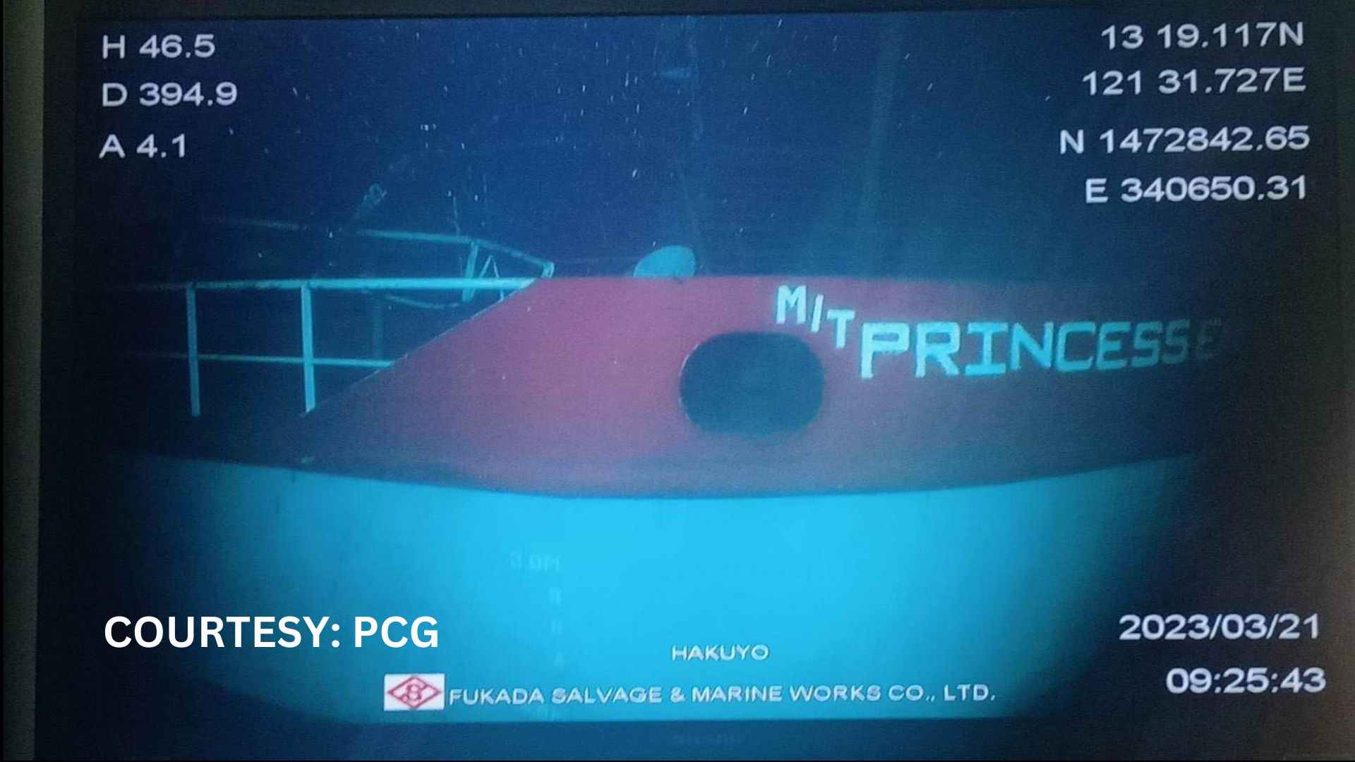 MT Princess Empress natagpuan na gamit ang Remotely Operated Vehicle