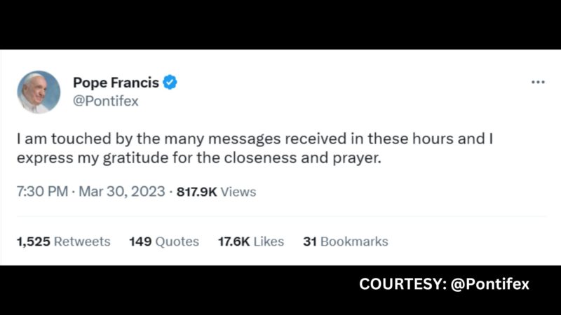 Pope Francis bumubuti na ang kondisyon; maaaring makalabas na ng ospital sa susunod na mga araw