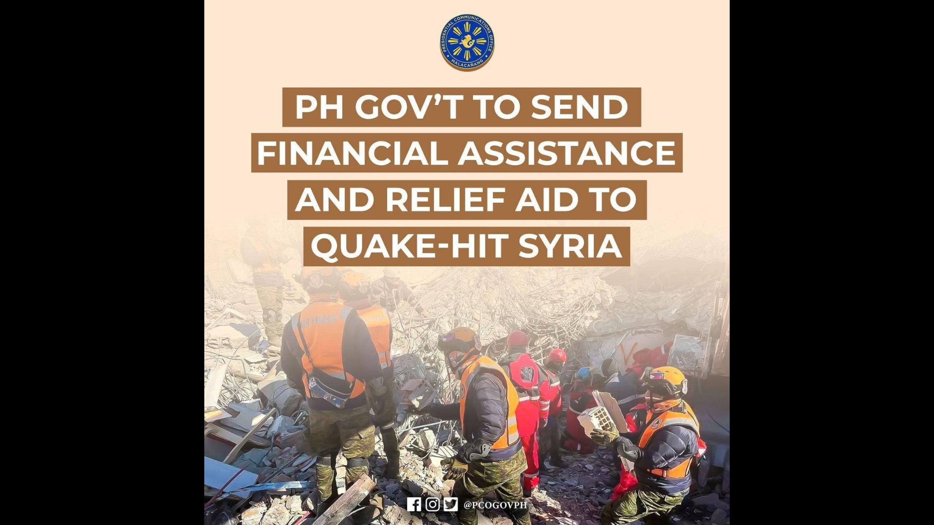 Pilipinas magbibigay ng $200,000 na halaga ng tulong sa Syria