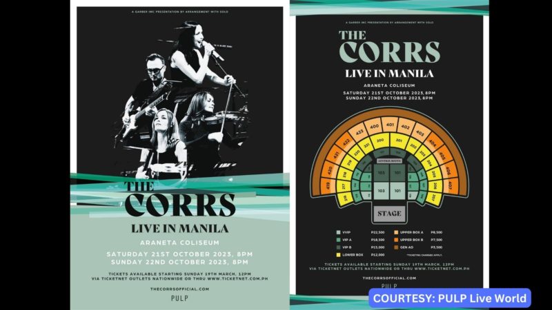 Presyo ng tickets para sa concert ng The Corrs sa Pilipinas, inilabas na