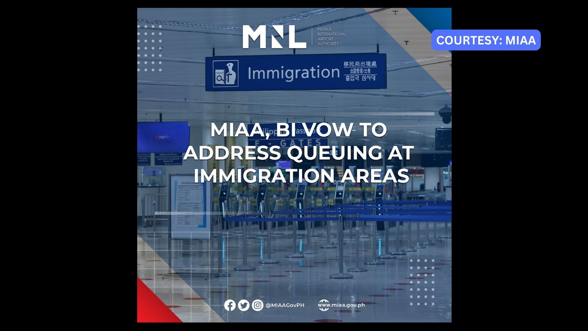 MIAA, BI reresolbahin ang mahabang pila sa Immigration counters