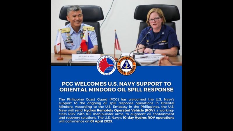 U.S. Navy tutulong sa oil spill response operations ng pamahalaan