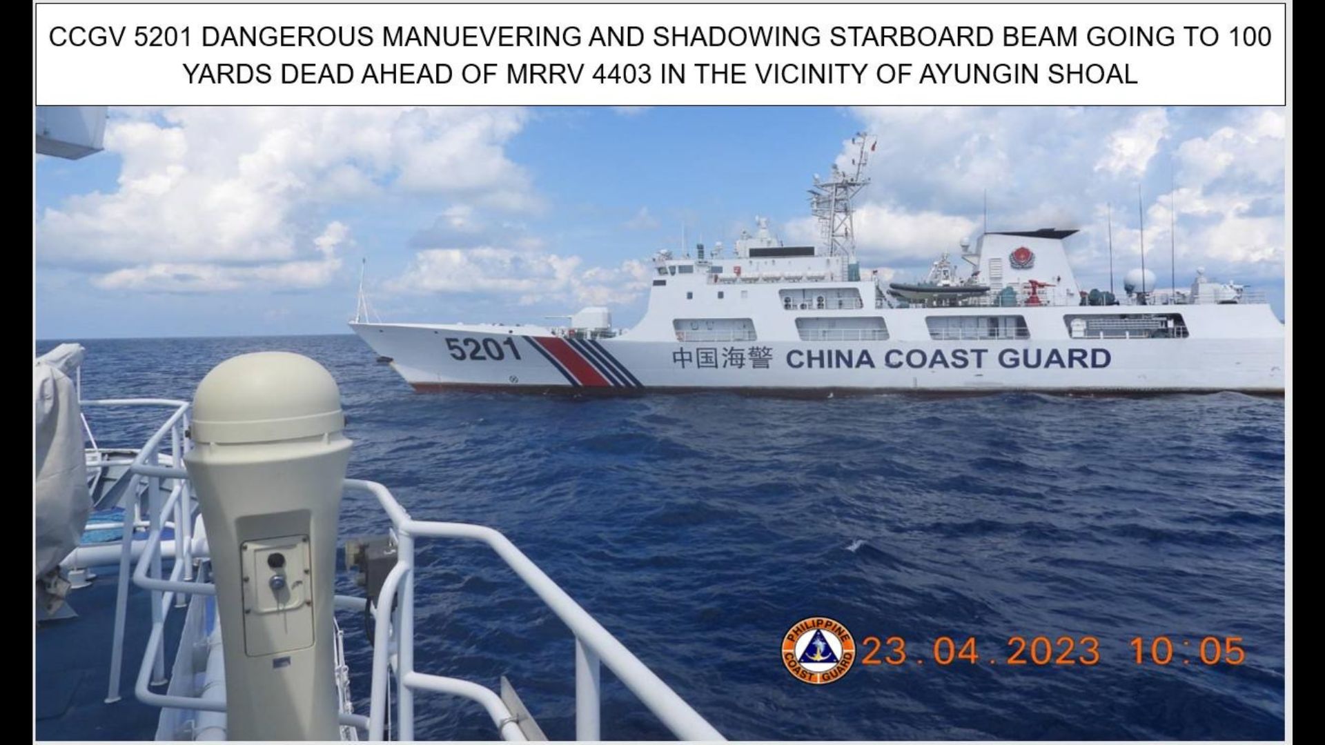 Barko ng China muntik nang bumangga sa BRP Malapascua na nagpapatrulya sa West PH Sea