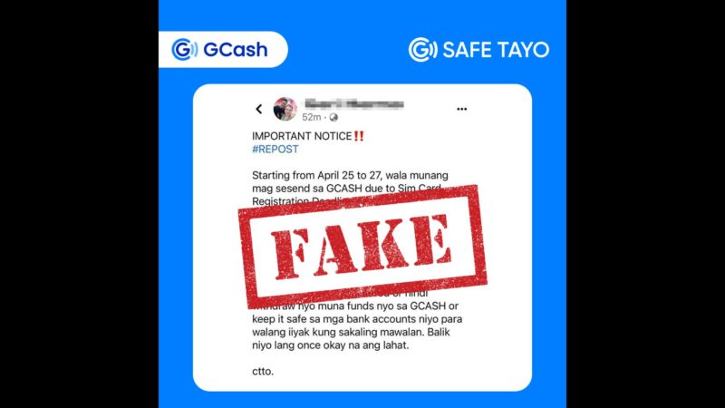 GCash pinag-iingat ang publiko sa “fake news” tungkol sa SIM Registration