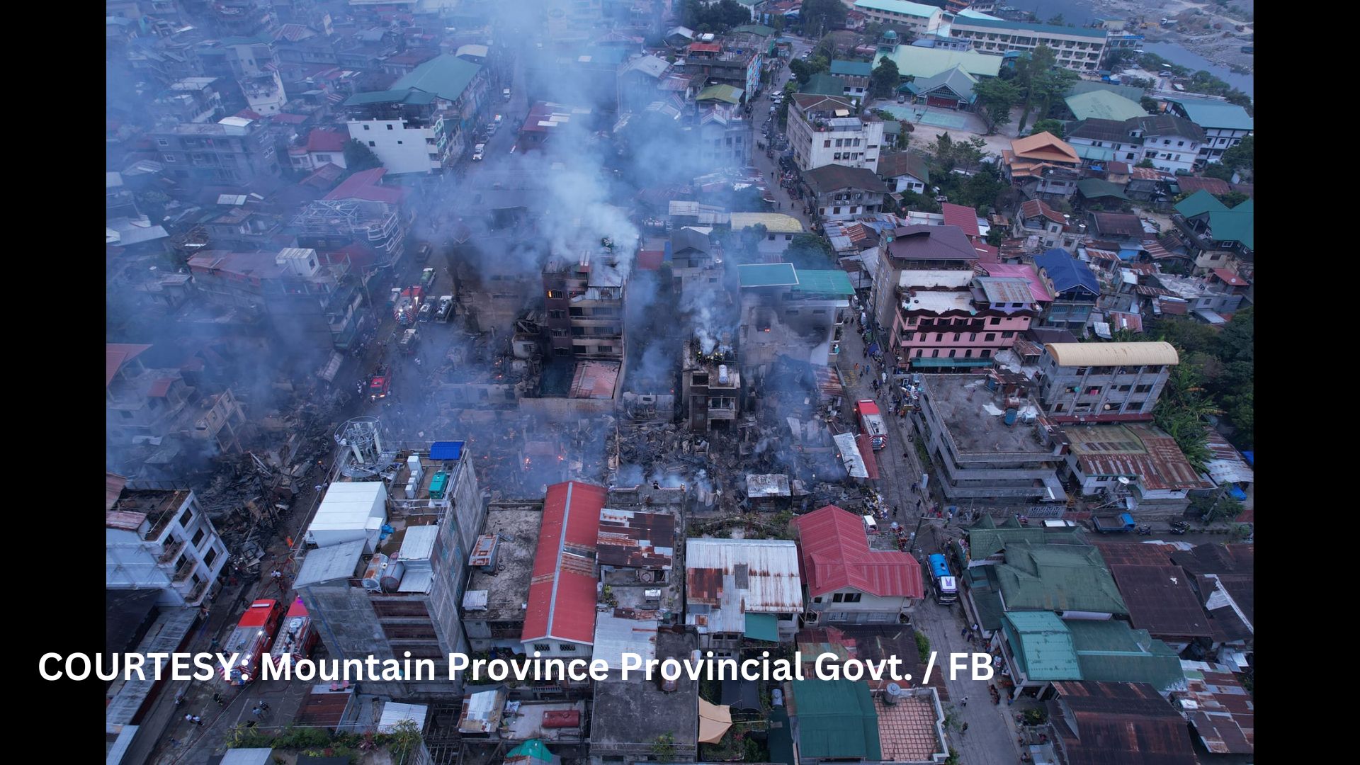 Mga bahay at establisyimento tinupok ng apoy sa sunog sa Bontoc. Mt. Province; klase suspendido ngayong araw