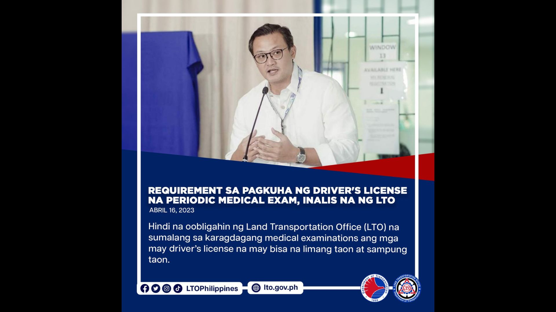 Periodic medical exam para sa mga may driver’s license inalis na ng LTO