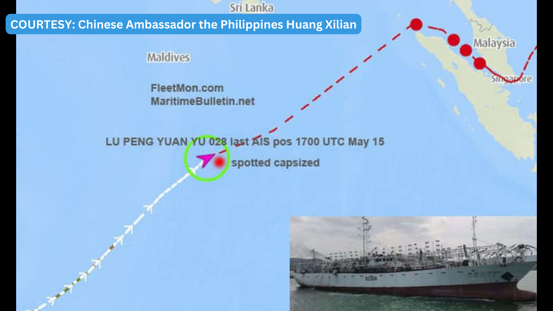 22 crew kabilang ang 5 Pinoy pinaghahanap matapos tumaob ang sinasakyang Chinese Fishing Vessel