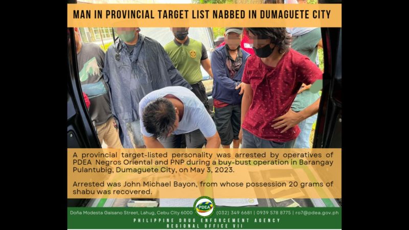 Lalaking nasa Provincial Target List, arestado sa Dumaguete