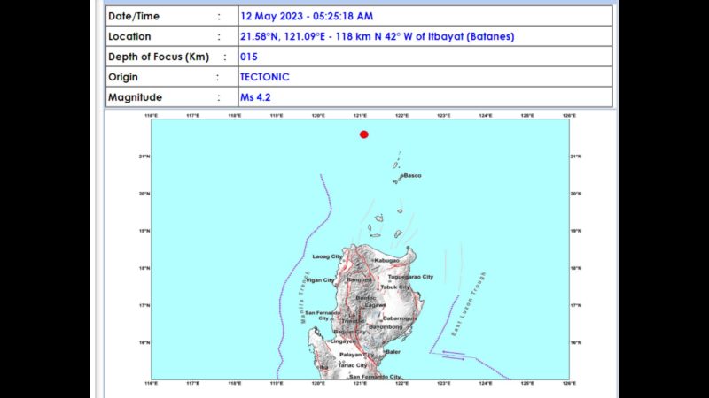 Itbayat, Batanes niyanig ng magnitude 4.2 na lindol