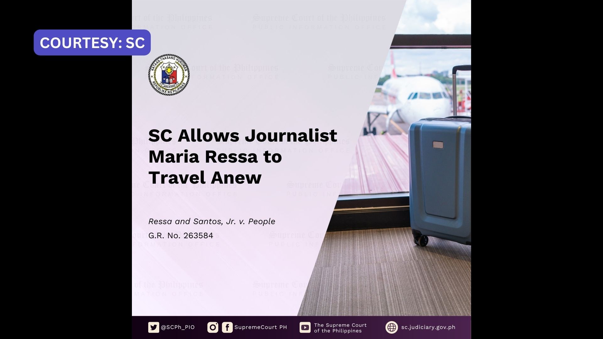 Maria Ressa pinayagan ng Korte Suprema na bumiyahe sa labas ng bansa mula June 4 – 29