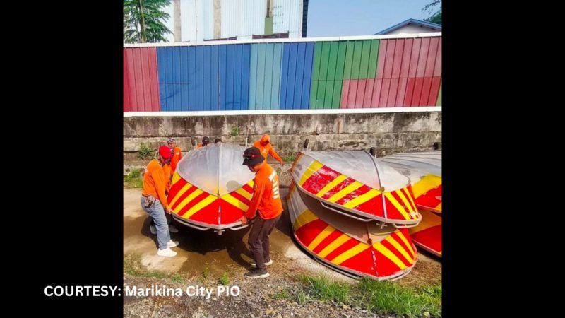 Rescue Boat ipinalada na sa mga flood-prone area sa Marikina bilang paghahanda sa Super Typhoon Mawar