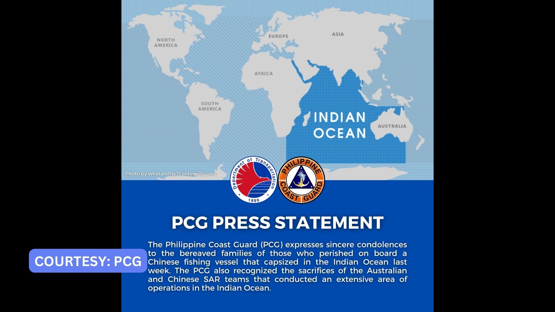 5 Pinoy kabilang sa 39 na nasawi sa tumaob na Chinese fishing vessel sa Indian Ocean