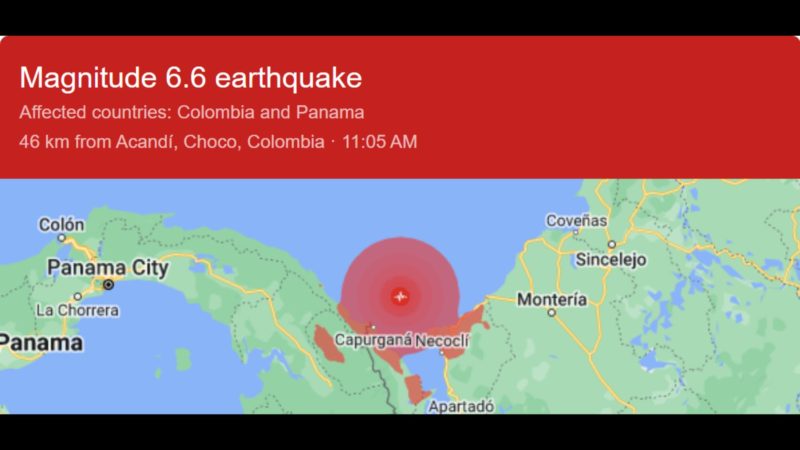 Border ng Panama at Colombia niyanig ng magnitude 6.6 na lindol