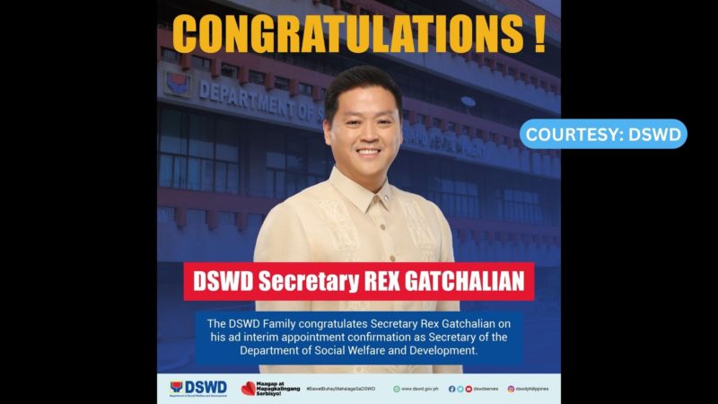 Rex Gatchalian kumpirmado na ng CA bilang DSWD secretary