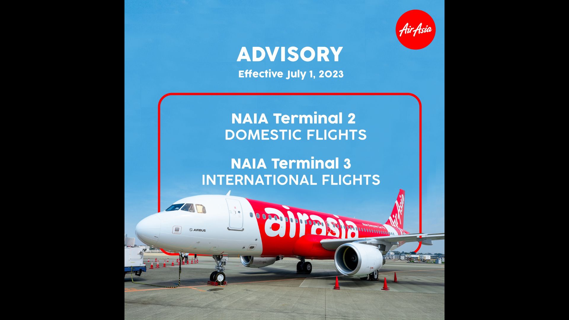 AirAsia may bagong terminal assignment sa NAIA